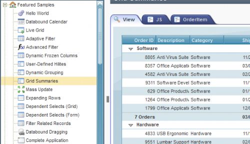 smartclient sample widget